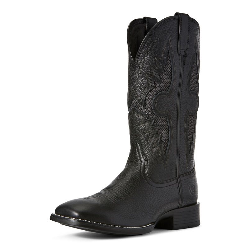 Ariat Western: Solado VentTEK Botas Western Hombre - Negras (WUPMN3601)